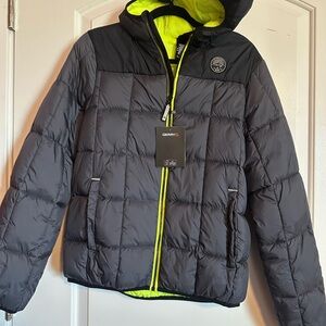 Gerry Black and Neon Yellow Puffer Jacket